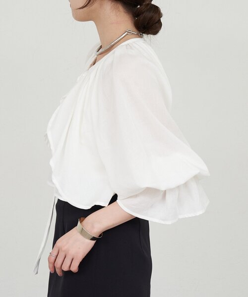 SHENERY（シーナリー）の「フリルボレロブラウス（シャツ/ブラウス・レディース・ブラック/オフホワイト・FREE）」の18枚目の写真
