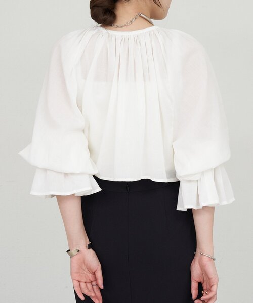 SHENERY（シーナリー）の「フリルボレロブラウス（シャツ/ブラウス・レディース・ブラック/オフホワイト・FREE）」の20枚目の写真