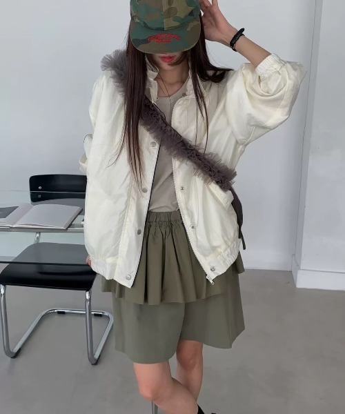 Per sist ence(パーシエンス)の「ナイロンギャザーフリルレイヤードハーフパンツ(その他パンツ・レディース・ホワイト/ブラック/カーキ・ONE SIZE)」の20枚目の写真