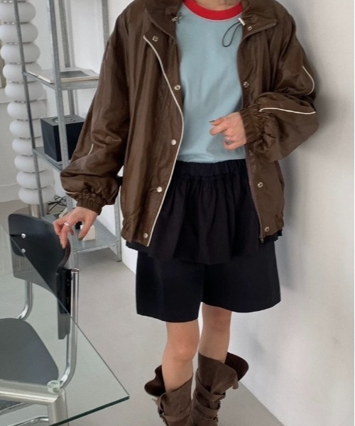 Per sist ence(パーシエンス)の「ナイロンギャザーフリルレイヤードハーフパンツ(その他パンツ・レディース・ホワイト/ブラック/カーキ・ONE SIZE)」の12枚目の写真