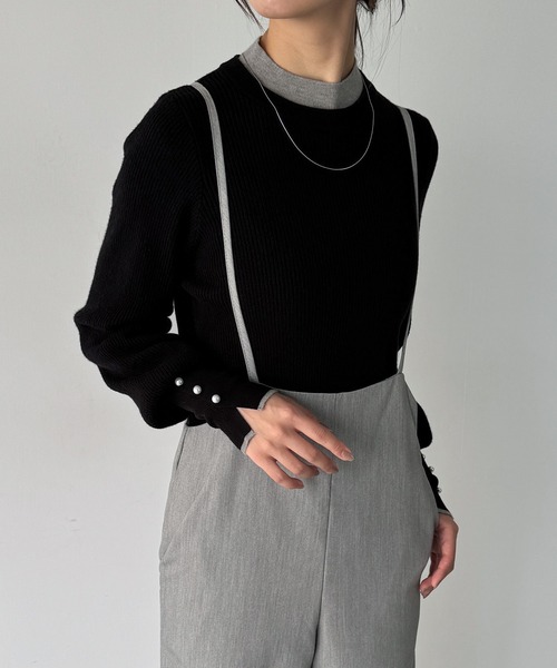 junoah(ジュノア)の「袖口デザイン配色リブニット(ニット/セーター・レディース・チャコール/ブラック/アイボリー・MEDIUM/LARGE)」の15枚目の写真