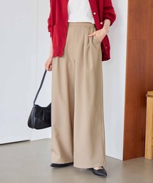 《シワになりにくい》とろみ２タックワイドパンツ
