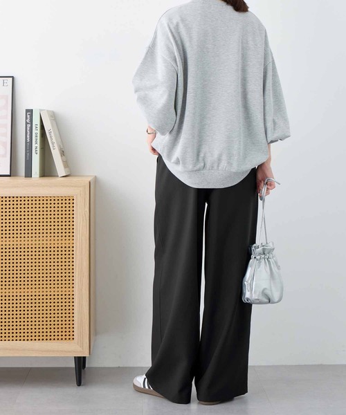 Viola e Viola(ヴィオラエヴィオラ)の「《シワになりにくい》とろみ2タックワイドパンツ(その他パンツ・レディース・ネイビー/ブラック/ライトベージュ/ライトブルー・M/L/LL)」の8枚目の写真