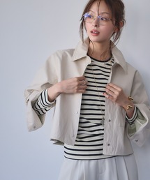 【未使用✨】ELFRANK エルフランク ツイード ステンカラー ジャケット ELFRANK｜エルフランクのジャケット/アウター（ツイード）通販