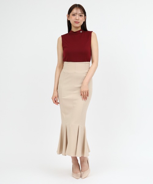 ROYAL PARTY(ロイヤルパーティー)の「プレート付プチハイノースリーブカットトップス(Tシャツ/カットソー・レディース・オフホワイト/ブラック/ボルドー・FREE)」の14枚目の写真