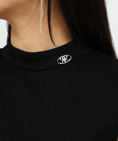 ROYAL PARTY(ロイヤルパーティー)の「プレート付プチハイノースリーブカットトップス(Tシャツ/カットソー・レディース・オフホワイト/ブラック/ボルドー・FREE)」の10枚目の写真