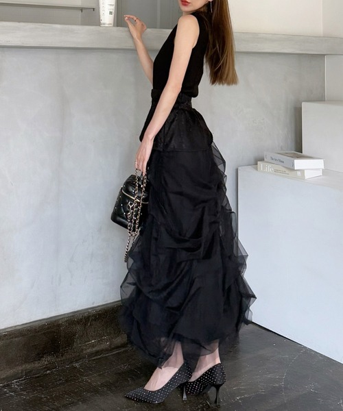 ROYAL PARTY(ロイヤルパーティー)の「プレート付プチハイノースリーブカットトップス(Tシャツ/カットソー・レディース・オフホワイト/ブラック/ボルドー・FREE)」の19枚目の写真
