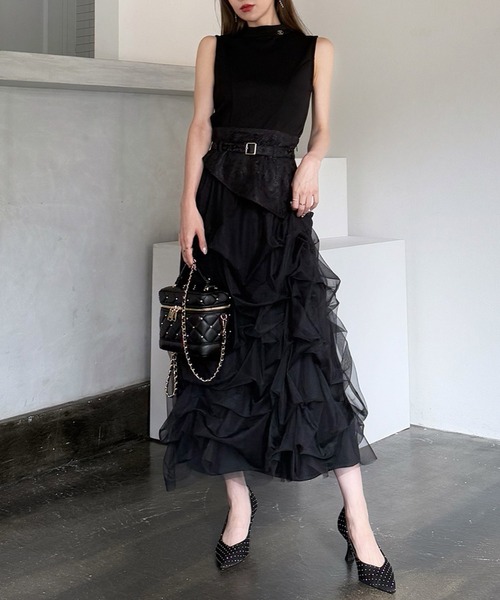 ROYAL PARTY(ロイヤルパーティー)の「プレート付プチハイノースリーブカットトップス(Tシャツ/カットソー・レディース・オフホワイト/ブラック/ボルドー・FREE)」の18枚目の写真