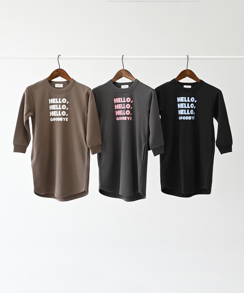 FOV（フォブ）の「FOV/フォブ HELLO スウェットワンピース（ワンピース・キッズ・チャコールグレー/アッシュグレー/ブラック・M/XL/L/S）」の13枚目の写真