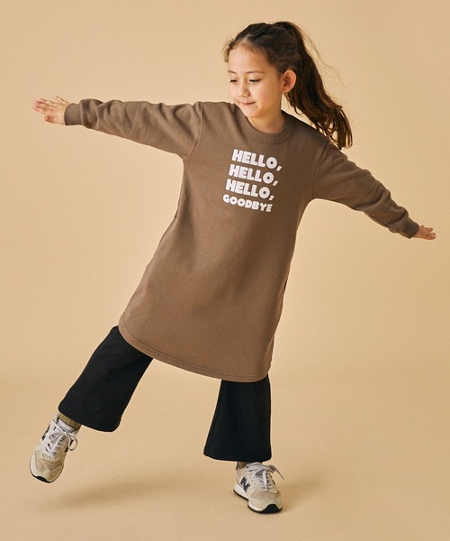 FOV（フォブ）の「FOV/フォブ HELLO スウェットワンピース（ワンピース・キッズ・チャコールグレー/アッシュグレー/ブラック・M/XL/L/S）」の5枚目の写真