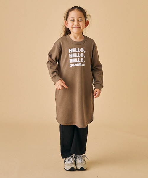 FOV（フォブ）の「FOV/フォブ HELLO スウェットワンピース（ワンピース・キッズ・チャコールグレー/アッシュグレー/ブラック・M/XL/L/S）」の6枚目の写真