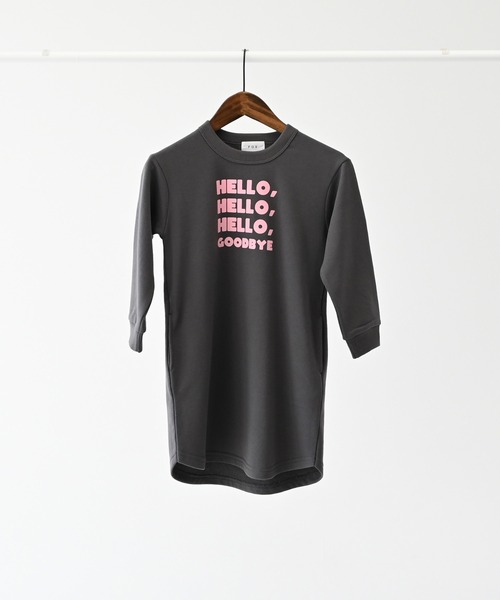 FOV（フォブ）の「FOV/フォブ HELLO スウェットワンピース（ワンピース・キッズ・チャコールグレー/アッシュグレー/ブラック・M/XL/L/S）」の9枚目の写真