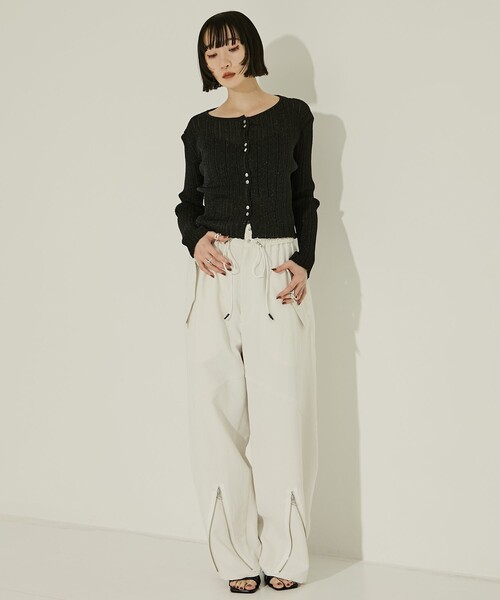 AKANE UTSUNOMIYA(アカネウツノミヤ)の「【AKANE UTSUNOMIYA/アカネウツノミヤ】WAO-FP33-2008/カーゴパンツ/秋服(その他パンツ・レディース・ホワイト/ブラック・38/36)」の4枚目の写真