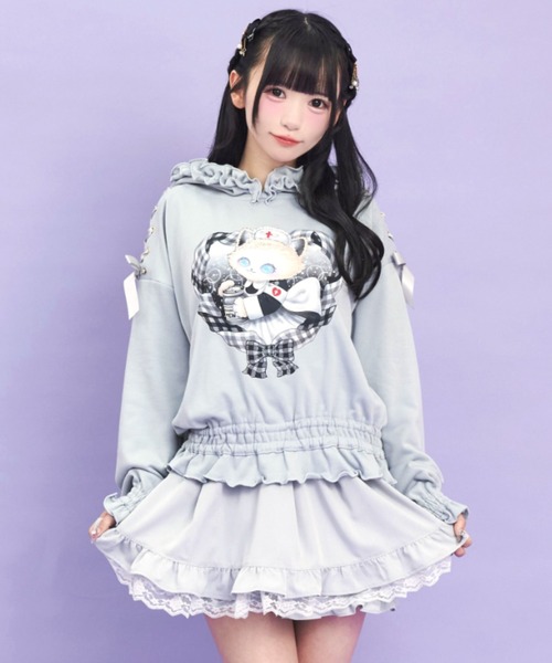 Secret Honey(シークレットハニー)の「Catフリルパーカー(パーカー・レディース・オフホワイト/グレー/ブラック・FREE)」の3枚目の写真