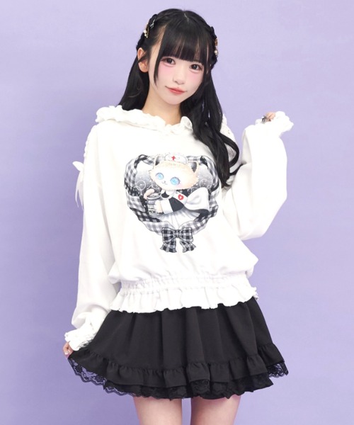 Secret Honey(シークレットハニー)の「Catフリルパーカー(パーカー・レディース・オフホワイト/グレー/ブラック・FREE)」の9枚目の写真