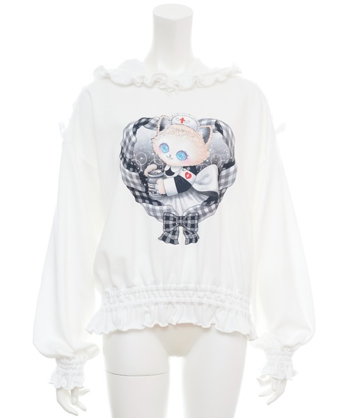 Secret Honey(シークレットハニー)の「Catフリルパーカー(パーカー・レディース・オフホワイト/グレー/ブラック・FREE)」の16枚目の写真