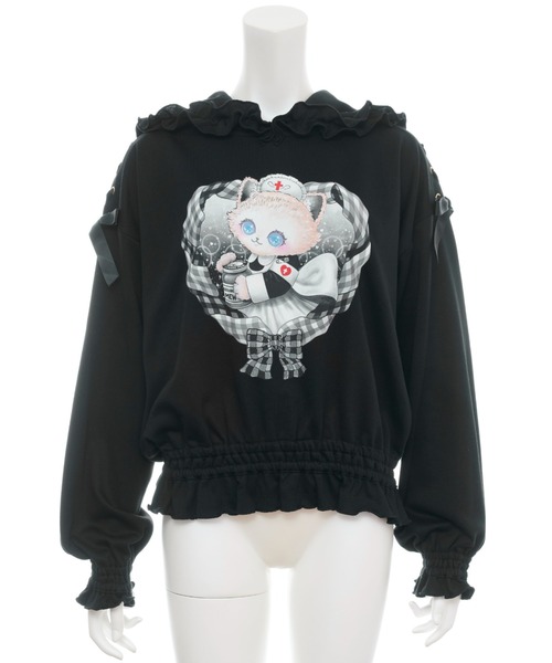 Secret Honey(シークレットハニー)の「Catフリルパーカー(パーカー・レディース・オフホワイト/グレー/ブラック・FREE)」の4枚目の写真