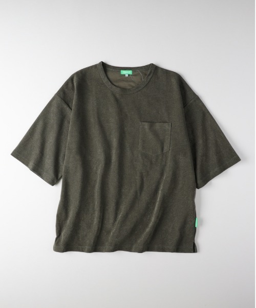 Right-on(ライトオン)の「Refurbish(リファービッシュ)【メンズ】パイル胸ポケット半袖Tシャツ/セットアップ対応(Tシャツ/カットソー・メンズ・オリーブ/ライトグレー/ダークグレー/ネイビー・L/XL/M)」の3枚目の写真
