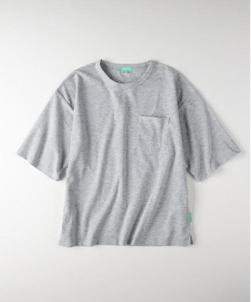 Right-on(ライトオン)の「Refurbish(リファービッシュ)【メンズ】パイル胸ポケット半袖Tシャツ/セットアップ対応(Tシャツ/カットソー・メンズ・オリーブ/ライトグレー/ダークグレー/ネイビー・L/XL/M)」の1枚目の写真