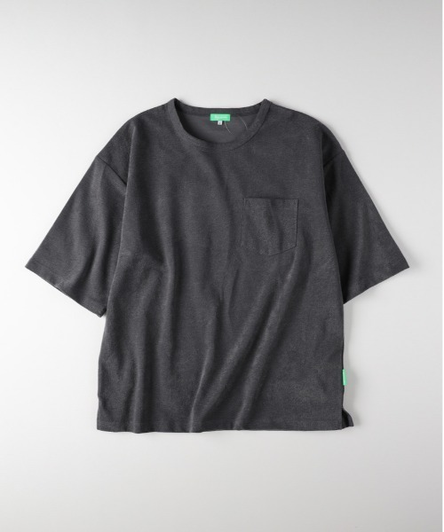 Right-on(ライトオン)の「Refurbish(リファービッシュ)【メンズ】パイル胸ポケット半袖Tシャツ/セットアップ対応(Tシャツ/カットソー・メンズ・オリーブ/ライトグレー/ダークグレー/ネイビー・L/XL/M)」の2枚目の写真