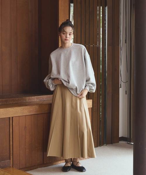 美品 PLEATS PLEASE ロングプリーツスカート 3 ベージュ 無地 美品