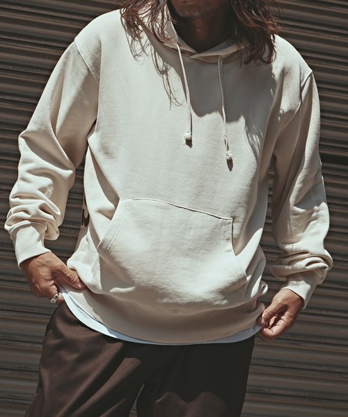 ALL RUNS（オールランズ）の「ALL RUNSオリジナル カレッジパーカー ピグメント加工（パーカー・メンズ・ネイビー/ナチュラル/ブラック・M/L/XL）」の15枚目の写真