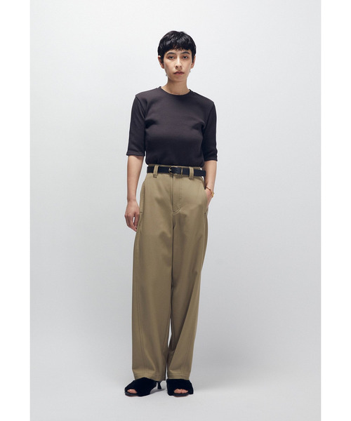 1er Arrondissement(プルミエアロンディスモン)の「リブ5分袖Tシャツ(Tシャツ/カットソー・レディース・オフホワイト/ブラック系その他3/ブラウン系その他5・FREE)」の7枚目の写真