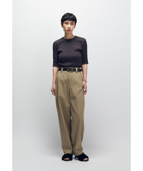 1er Arrondissement(プルミエアロンディスモン)の「リブ5分袖Tシャツ(Tシャツ/カットソー・レディース・オフホワイト/ブラック系その他3/ブラウン系その他5・FREE)」の8枚目の写真