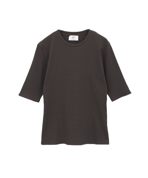 1er Arrondissement(プルミエアロンディスモン)の「リブ5分袖Tシャツ(Tシャツ/カットソー・レディース・オフホワイト/ブラック系その他3/ブラウン系その他5・FREE)」の10枚目の写真