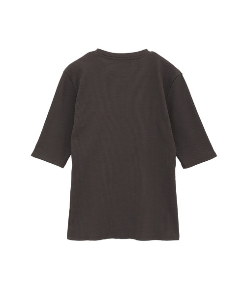 1er Arrondissement(プルミエアロンディスモン)の「リブ5分袖Tシャツ(Tシャツ/カットソー・レディース・オフホワイト/ブラック系その他3/ブラウン系その他5・FREE)」の11枚目の写真