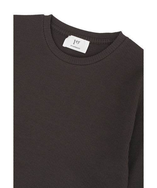 1er Arrondissement(プルミエアロンディスモン)の「リブ5分袖Tシャツ(Tシャツ/カットソー・レディース・オフホワイト/ブラック系その他3/ブラウン系その他5・FREE)」の12枚目の写真