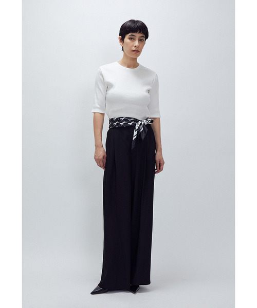 1er Arrondissement(プルミエアロンディスモン)の「リブ5分袖Tシャツ(Tシャツ/カットソー・レディース・オフホワイト/ブラック系その他3/ブラウン系その他5・FREE)」の18枚目の写真