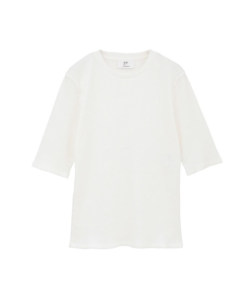 1er Arrondissement(プルミエアロンディスモン)の「リブ5分袖Tシャツ(Tシャツ/カットソー・レディース・オフホワイト/ブラック系その他3/ブラウン系その他5・FREE)」の20枚目の写真