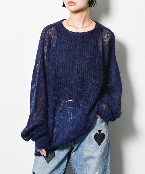 CITYSHOP（シティーショップ）の「AZE PULLOVER：ニット（ニット/セーター・レディース・サックスブルー/ネイビー/パープル・FREE）」の2枚目の写真