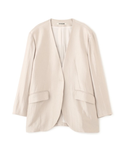 STEVELOUR」サテンノーカラージャケット(セットアップ可)（ノー