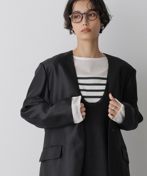 ナノユニバース　ノーカラージャケット　パンツ　セットアップ NANO universe ジャケット ノーカラージャケット デイリー