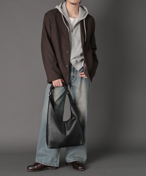 LURAKU】 Synthetic Leather Rope Handle Bag / シンセティック
