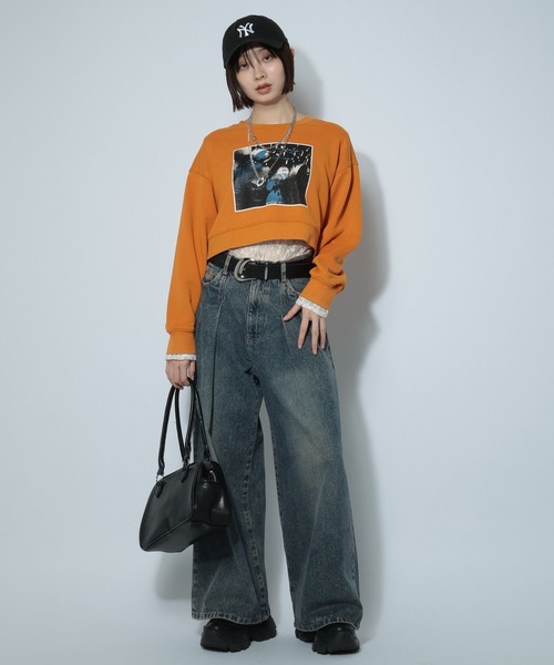 PAGEBOY(ページボーイ)の「フラワーフォトショートスウェット(スウェット・レディース・チャコールグレー/オートミール/オレンジ・FREE)」の20枚目の写真