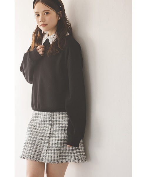 SANDRO ツイードミニスカート　34 s ツイードミニスカート（スカート）｜SNIDEL（スナイデル）の