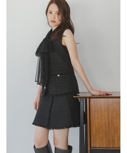 SNIDEL(スナイデル)の「ツイードミニスカート(スカート・レディース・アイボリー/ブルー/ブラック・1/0)」の2枚目の写真