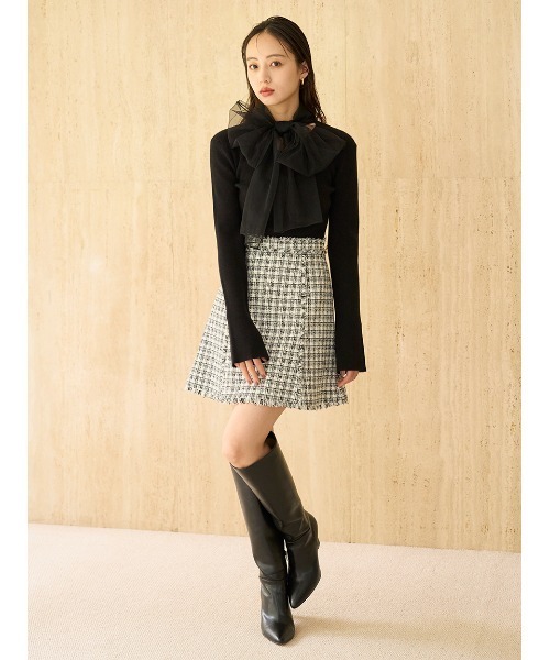 SNIDEL(スナイデル)の「ツイードミニスカート(スカート・レディース・アイボリー/ブルー/ブラック・1/0)」の13枚目の写真