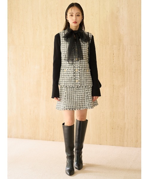 SNIDEL(スナイデル)の「ツイードミニスカート(スカート・レディース・アイボリー/ブルー/ブラック・1/0)」の14枚目の写真