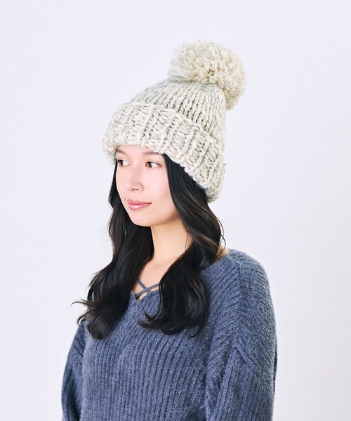 HAND KNITTED BIG POMPOM（ニットキャップ/ビーニー）｜CA4LA（カシラ