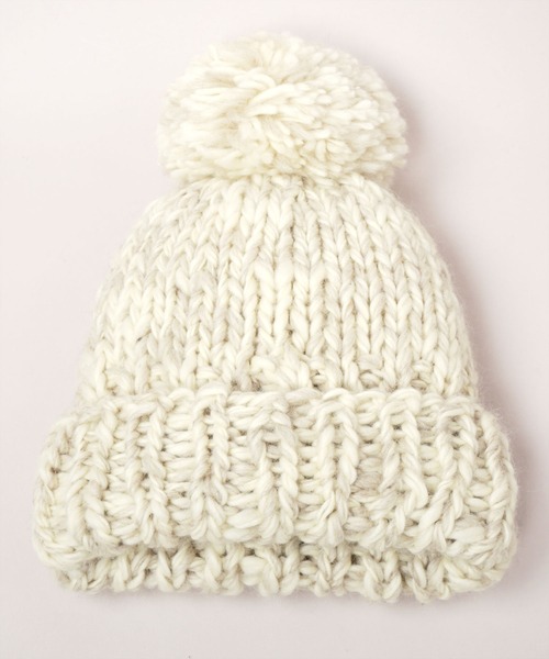 CA4LA(カシラ)の「HAND KNITTED BIG POMPOM(ニットキャップ/ビーニー・メンズ・ピンク/ホワイト/イエロー/ブラック・ONESIZE)」の12枚目の写真
