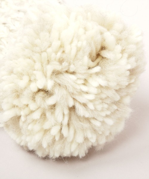 CA4LA(カシラ)の「HAND KNITTED BIG POMPOM(ニットキャップ/ビーニー・メンズ・ピンク/ホワイト/イエロー/ブラック・ONESIZE)」の6枚目の写真