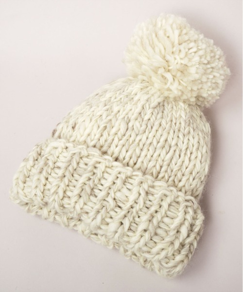CA4LA(カシラ)の「HAND KNITTED BIG POMPOM(ニットキャップ/ビーニー・メンズ・ピンク/ホワイト/イエロー/ブラック・ONESIZE)」の10枚目の写真