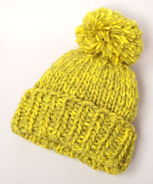 CA4LA(カシラ)の「HAND KNITTED BIG POMPOM(ニットキャップ/ビーニー・メンズ・ピンク/ホワイト/イエロー/ブラック・ONESIZE)」の11枚目の写真