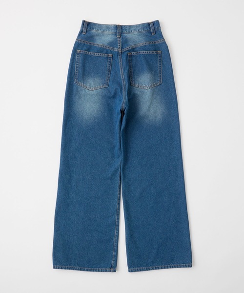 美品 endless縫い取り デニムパンツ 限定 vintage unisex ヴィンテージライクオーバーダイワイドデニムパンツ MONO-MART│MONO