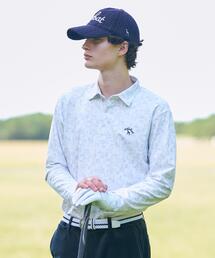 adabat（アダバット）の「起毛ジオメトリック長袖ポロシャツ（ポロシャツ・メンズ）」