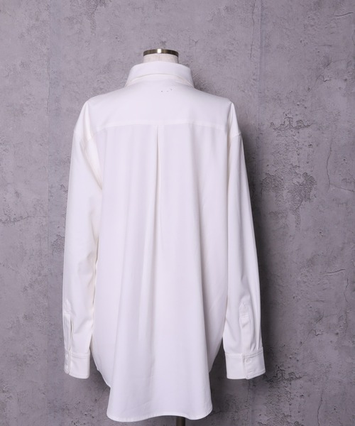 チェーン付きバイカラーリボンシャツ（シャツ/ブラウス）｜Amilige